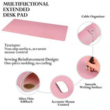 Leather Desk Pad Protector,Mouse Pad,Office Desk Mat,\xef\xbc\x8831.5in*15.7in \xef\xbc\x89 Non-Slip PU Leather Desk Blotter,Laptop Desk Pad,Waterproof Desk Writing Pad for Office and Home-pink