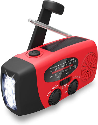 Emergency Radio, Hand Crank Solar Powered Portable AM/FM NOAA Weather Radio with LED Flashlight,Great Household and Outdoor Emergency Supplies