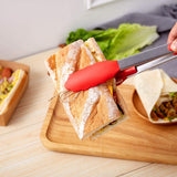 Premium Stainless Steel Locking Kitchen Tongs with Silicon Tips-for Cooking, Serving, Grill, BBQ & Salad \xef\xbc\x88Red)