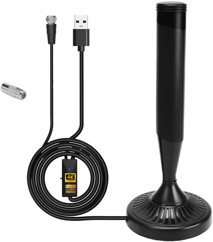 Camkey TV Antenna - HDTV Antenna Support 4K 1080P, 90-120 Miles Range Digital Antenna for HDTV, VHF UHF Channels Antenna with Amplifier Signal Booster - 16.4 Ft Premium Coaxial Cable