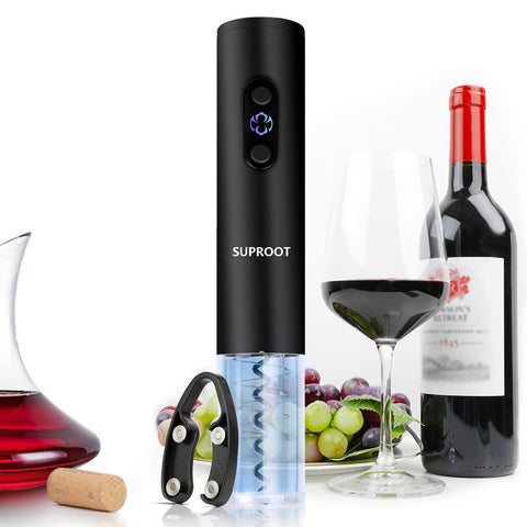 Electric Wine Bottle Opener, Black Wine Openers Kit with Cutter and Wine Pourer Wine Openers Gifts Set for Wine Loves The Best Gift (No Include Battery)