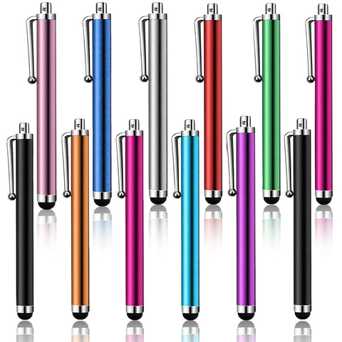 Musment Stylus Pens for Touch Screens, Stylus Pen 12 Pack of Pink Purple Black Green Silver Stylus Universal Touch Screen Capacitive Stylus Compatible with Kindle iPad, iPhone, Samsung