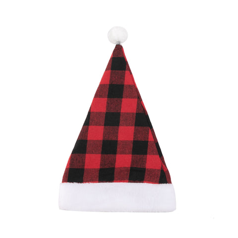 Red Christmas Plaid Hat, 8 Pack