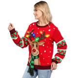 Reindeer Ugly Sweater with Light Bulbs