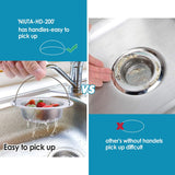 NIUTA Sink Drain Strainer,4.5 inch Diameter(2 Pack),Germany Stainless Steel Kitchen Sink Strainer,Wide Rim Perfect for Most Sink Drains,Rust Free,Heavy Duty,Anti Clogging