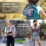 NIUTA Lunch Bag for Women, Men, Leakproof Thermal Reusable Lunch Box for Adult & Kids, Lunch Cooler Tote with Shoulder Strap for Office Work (Flamingo)