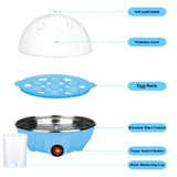 Aqwzh Rapid Egg Cooker Electric for Hard Boiled, Poached, Scrambled Eggs, Omelets, Steamed Vegetables, Seafood, Dumplings, 7 capacity, with Auto Shut Off Feature