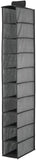 Soft Fabric Closet Organizer - Holds Shoes, Handbags, Clutches, Accessories - 10 Shelf Over Rod Hanging Storage Unit - Textured Print- Gray