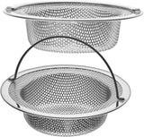 NIUTA Sink Drain Strainer,4.5 inch Diameter(2 Pack),Germany Stainless Steel Kitchen Sink Strainer,Wide Rim Perfect for Most Sink Drains,Rust Free,Heavy Duty,Anti Clogging