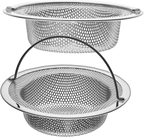 NIUTA Sink Drain Strainer,4.5 inch Diameter(2 Pack),Germany Stainless Steel Kitchen Sink Strainer,Wide Rim Perfect for Most Sink Drains,Rust Free,Heavy Duty,Anti Clogging