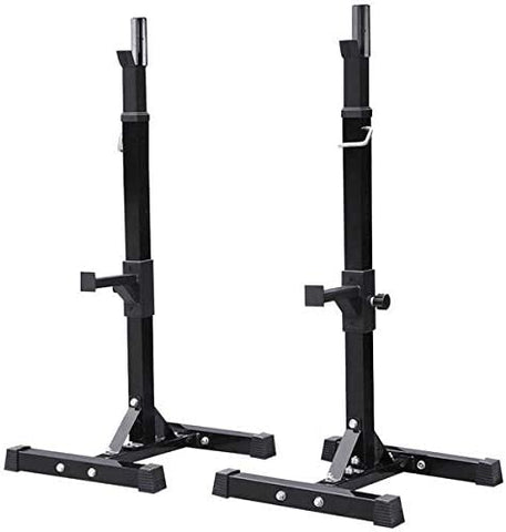 AEDILYS Pair of Adjustable Squat Rack Standard 44-70 Inch Solid Steel Squat Stands Barbell Free-press Bench Home Gym Portable Dumbbell Racks Stands