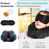 Travel Pillow Luxury Memory Foam Neck & Head Support Pillow Soft Sleeping Rest Cushion for Airplane Car & Home Best Gift(Navy Blue)