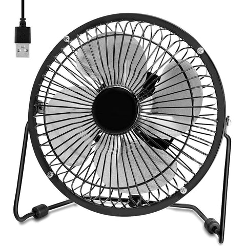 6 Inch USB Desk Fan Metal Portable Mini Table Fan, Quiet, Desktop Fan for Home Office and Outdoor