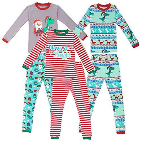 Snug-Fit Cotton Pajamas, 3 Sets