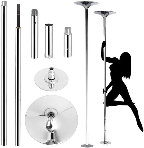 AEDILYS Professional Stripper Pole Spinning Static Dancing Pole Portable Removable 45mm Dance Pole Kit for Exercise Club Party Pub Home w/Tools