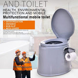Portable Travel Camping Toilet with Detachable Inner Bucket and Removable Toilet Paper Holder, 6PCS, Grey