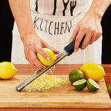 Lemon Zester & Cheese Grater-Premium Stainless Steel - A Sharp Kitchen Tool for Ginger, Garlic, Nutmeg, Chocolate, Vegetables, Fruits, Dishwasher Safe
