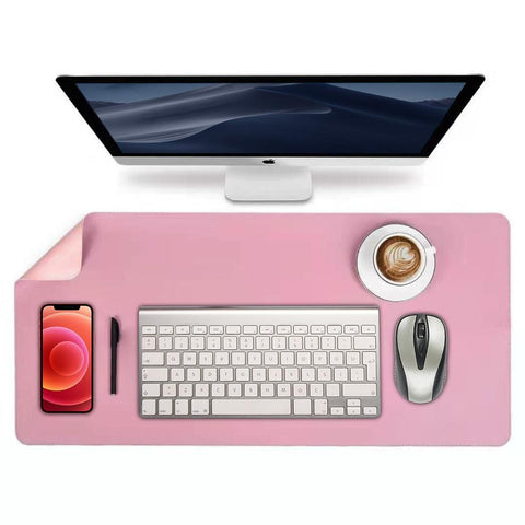 Leather Desk Pad Protector,Mouse Pad,Office Desk Mat,\xef\xbc\x8831.5in*15.7in \xef\xbc\x89 Non-Slip PU Leather Desk Blotter,Laptop Desk Pad,Waterproof Desk Writing Pad for Office and Home-pink