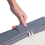 Underbed Storage Bag Organizer (2 Pack) Large Capacity Storage Box with Reinforced Strap Handles, PP Non-Woven Material, Clear Window, Store Blankets, Comforters, Linen, Bedding, Seasonal Clothing