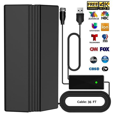 New TV Antenna 280 Miles Long Range with Built-in Amplifier,Coax Cable Digital HDTV Antenna Support All Television, For Free Local Channels 4K, HD, 1080P, VHF, UHF