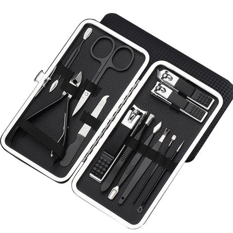 Manicure set Stainless Steel Nail Clipper, 12PCS Grooming Kit for Men &Women Fingernail Toenail Clippers Cutter