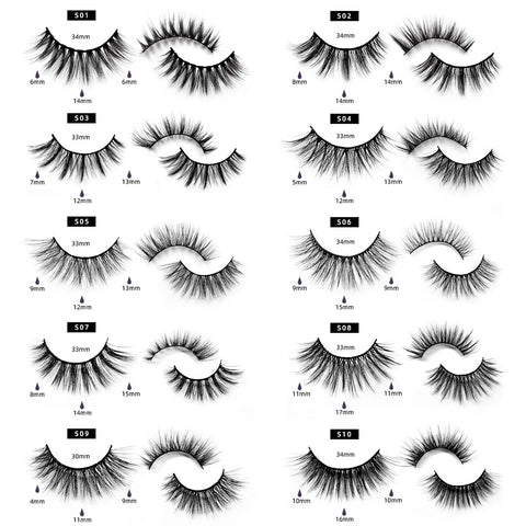 3D Mink Eyelashes&Natural Dramatic Style Wispies Handmade Eyelash Soft Long Reusable Makeup Fake Eye lash 10Pack