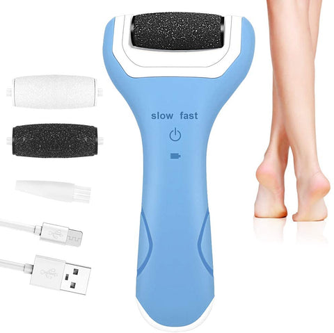 Musment Perfect Electronic Dry Foot File (Blue), Regular Coarse Roller Head with Diamond Crystals for Feet, Removes Hard and Dead Skin