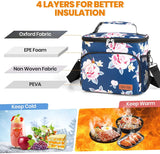 NIUTA Lunch Bag for Women, Men, Leakproof Thermal Reusable Lunch Box for Adult & Kids, Lunch Cooler Tote with Shoulder Strap for Office Work (Rose)