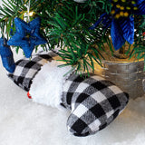 5” White Black Buffalo Plaid Stockings, 12 Pack