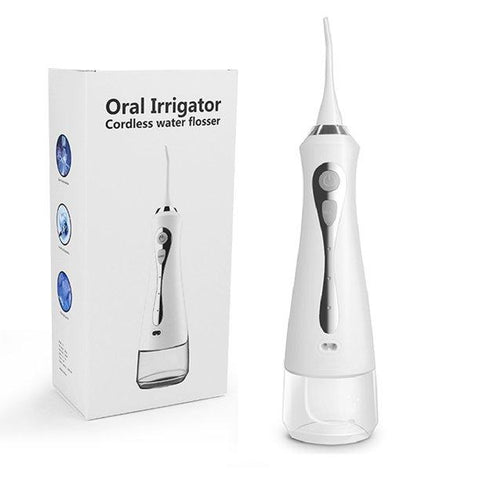 Tooth Care Portable Tooth cleaner Dental Flosser Water Dental Water Jet Oral Irrigator 230ml Water Tank Waterproof,White