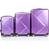 3 Piece Luggage Sets with Hardside Expandable Spinner Wheel (20/24/28), Purple