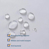 NIUTA Shower Liner, Standard Shower Curtain Liner Fabric 72 x 72 inch Full Size, Hotel Quality, Washable, Waterproof, White Bathroom Curtains with Grommets