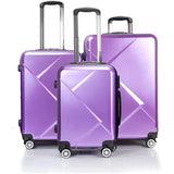 3 Piece Luggage Sets with Hardside Expandable Spinner Wheel (20/24/28), Purple