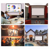 Projector Screen 150 inch, 4K Movie Projector Screen 16:9 HD Foldable and Portable Anti-Crease Indoor Outdoor Projection Double Sided Video Projector Screen for Home, Party, Office, Classroom