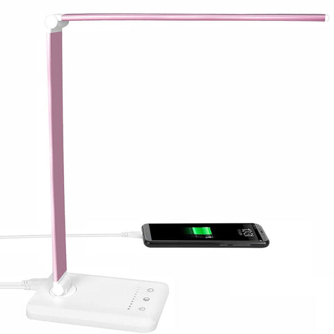 LED Desk Lamp Table Lamp Reading Lamp with USB Port 5 Lighting Modes 5 Brightness Levels, Sensitive Control, 30/60 min Auto Timer, Eye-Caring Office Lamp,Folding LED Desk Lamp (Coffee gold)