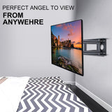 Wewdigi TV Wall Mount Bracket Full Motion Single Articulating Arm for Most 37-70 Inch LED, LCD, OLED, Flat Curved TVs with Tilt, Swivel and Rotation up to 99lbs VESA 600x400mm