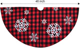 48'' Red and Black Buffalo Check Plaid Tree Skirt