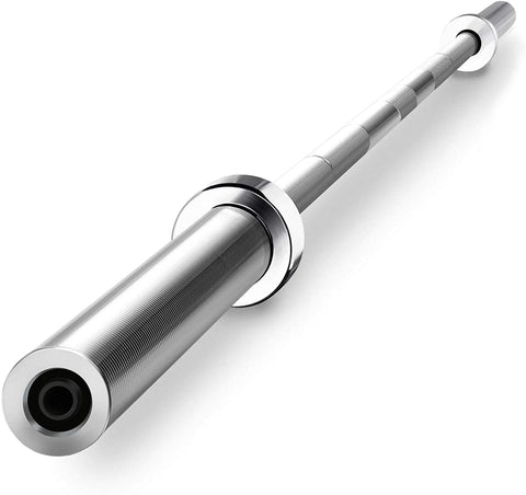 AEDILYS Olympic 7 feet Weight Bar with Two Collars Solid Iron Weighted Workout Bar Barbell Weight Straight Bar for Home Gym Exercises
