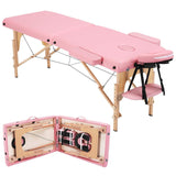 Massage Table Portable Massage Bed Massage Therapy Table Spa Bed 84 Inch Adjustable 2 Fold Salon Bed Face Cradle Bed Pink