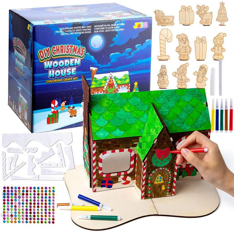 Christmas Wooden House Painting Craft Kits