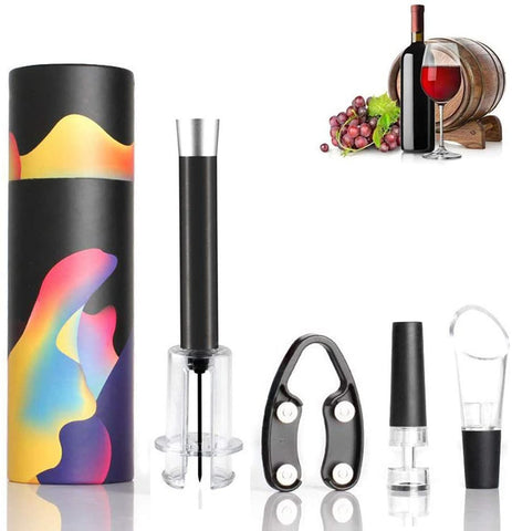 Wine Opener, Vacuum Plug For Wine 4 in 1 Wine Air Pressure Pump Opener Set BlackThe Best Gift