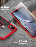 iPhone XR Case, [ Military Grade ] with [ Glass Screen Protector] 15ft. Drop Tested Protective Case | Kickstand | Compatible with Apple iPhone XR Case -Red