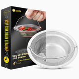 NIUTA Sink Drain Strainer,4.5 inch Diameter(2 Pack),Germany Stainless Steel Kitchen Sink Strainer,Wide Rim Perfect for Most Sink Drains,Rust Free,Heavy Duty,Anti Clogging