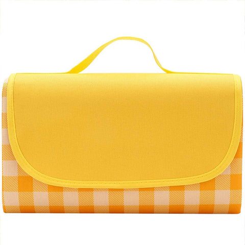 AQwzh Picnic Blanket, 77 In. x 79 In. Extra Large Beach Mat Waterproof Sand proof for 6-8 People, Oversized Foldable Camping Blankets, Machine Washable, Thick Soft for Camping, Hiking, Travel (Yellow)