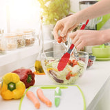 Premium Stainless Steel Locking Kitchen Tongs with Silicon Tips-for Cooking, Serving, Grill, BBQ & Salad \xef\xbc\x88Red)