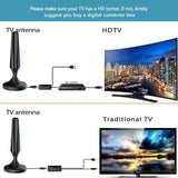 Camkey HDTV Antenna Indoor, Digital TV Antenna with Amplifier Signal Booster Up to 120 Miles, Support 4K 1080P HD VHF UHF for Local Channels