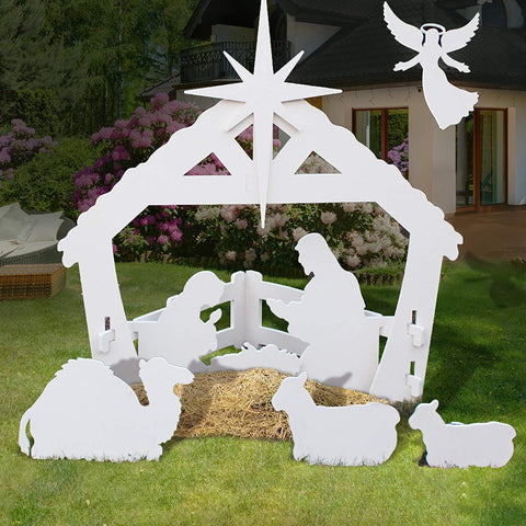 4 Ft Nativity Front Yard Sign Angel Version