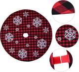 48'' Red and Black Buffalo Check Plaid Tree Skirt