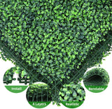 AEDILYS 12PCS Artificial Boxwood Topiary Hedge Plant UV Protection Indoor Outdoor Privacy Fence Home Decor Backyard Garden Decoration Greenery Walls 20" X 20"