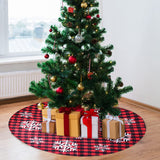 48'' Red and Black Buffalo Check Plaid Tree Skirt